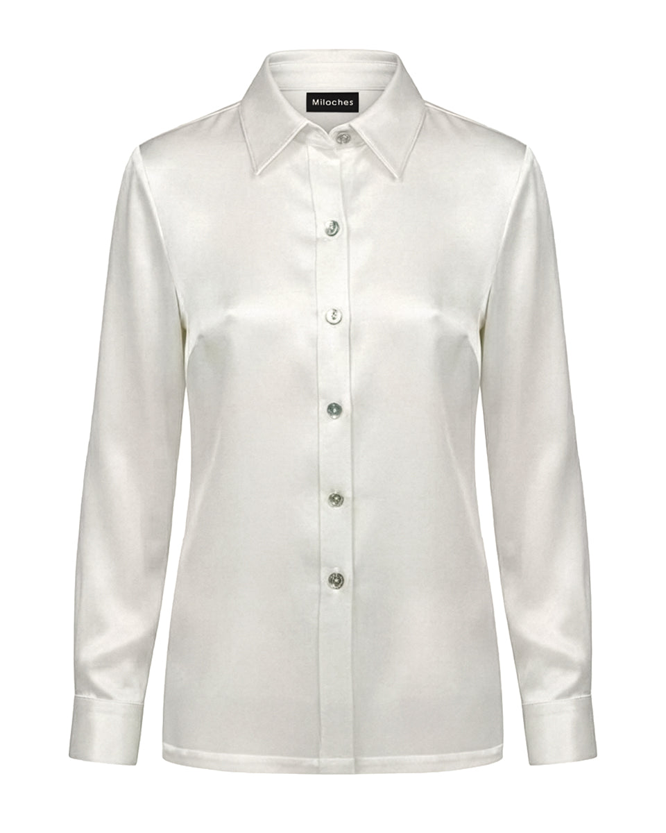 Camisa Satén Marfil
