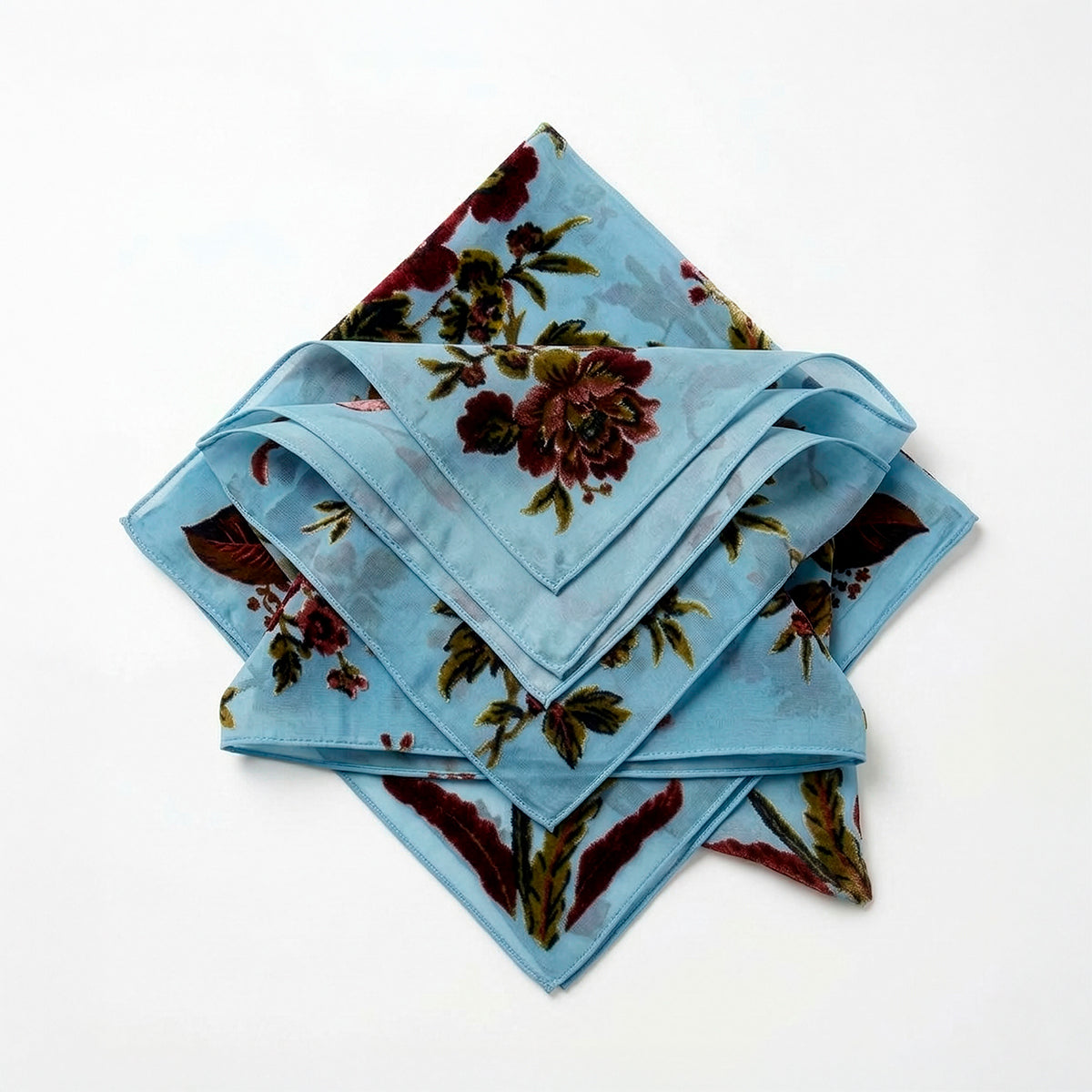 Pañuelo Estampado Floral de Terciopelo